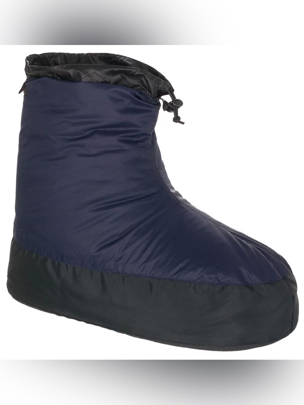 Western Mountaineering Standard Down Booties In Navy/Black Down Filled SZ Small